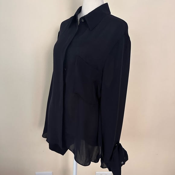 TWP 'Boyfriend' Silk Charmeuse
Shirt in Midnight - Picture 2 of 8